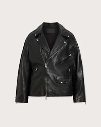 Bradford Oversized Leather Biker Jacket