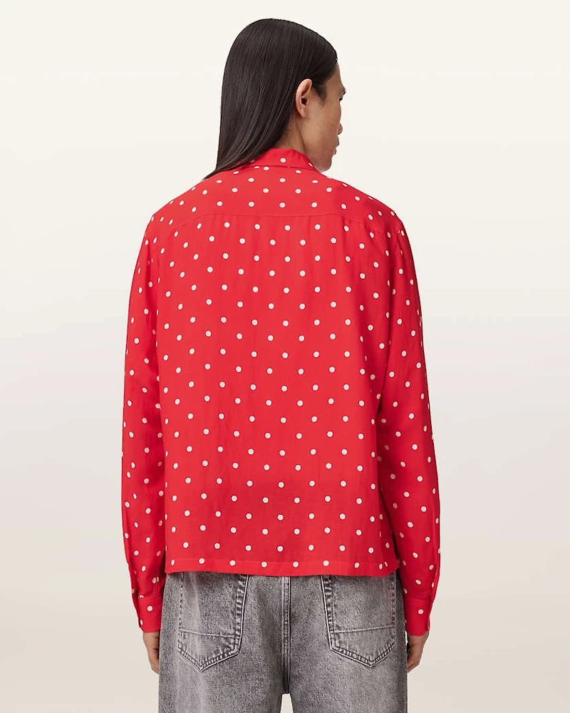 Mini Polkadot Sheer Shirt