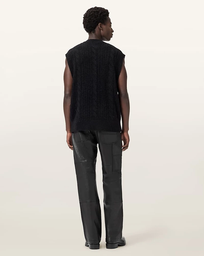 Manto Straight Fit Leather Trousers