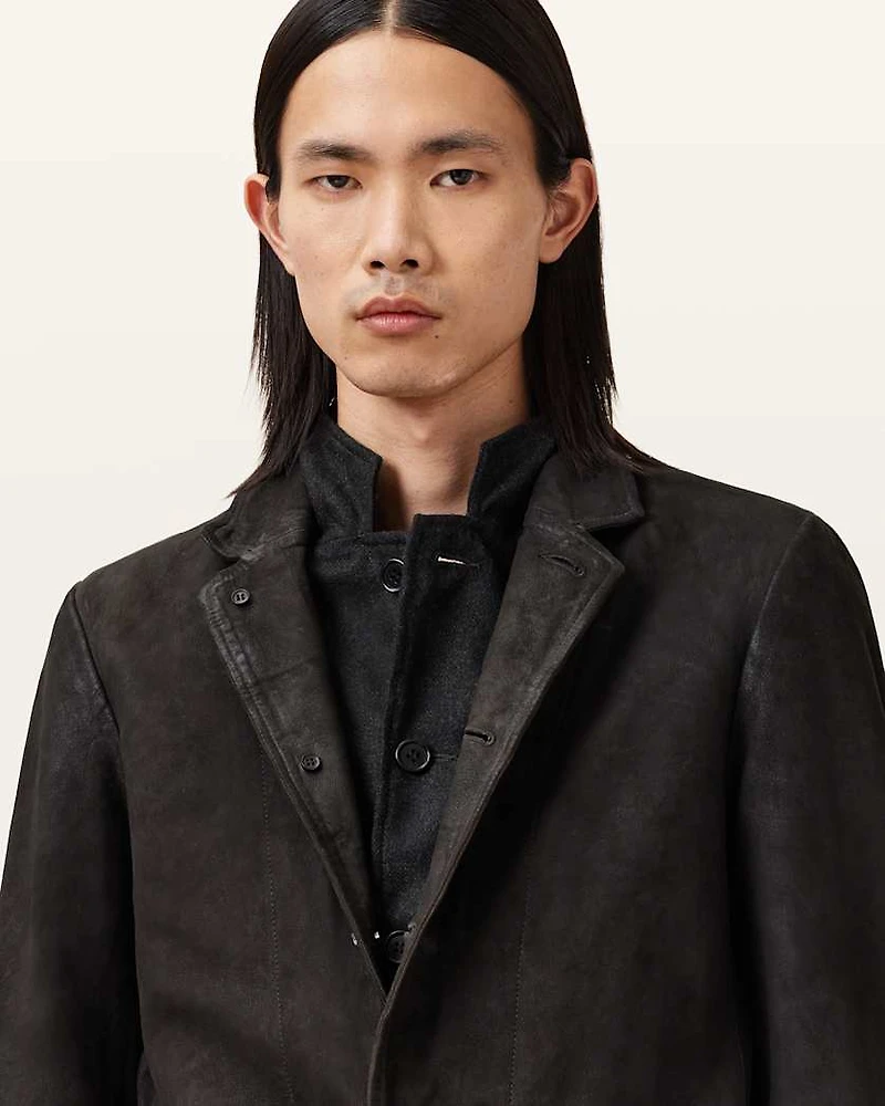 Survey Double Layered Waxed Suede Blazer