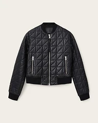 Carly Quilt Leather Bomber Jacket