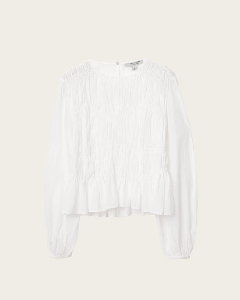 Melani Round Neck Gathered Top