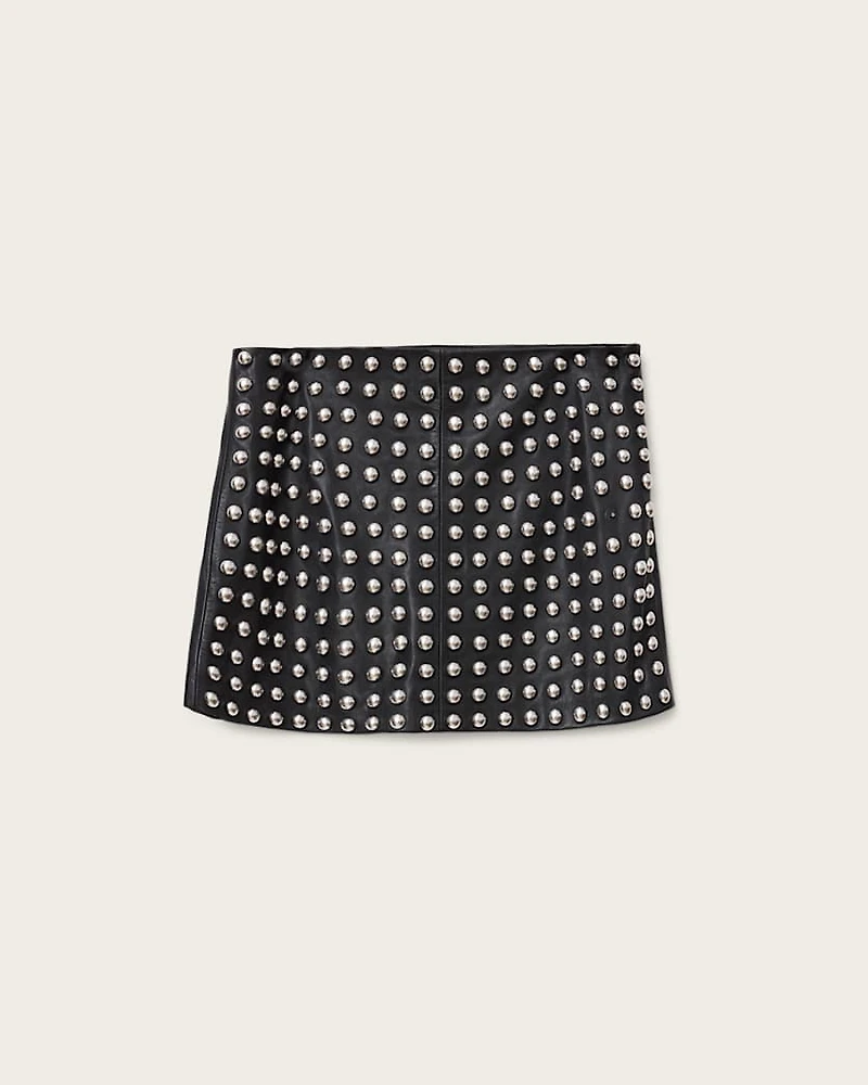 Lea Studded Leather Mini Skirt