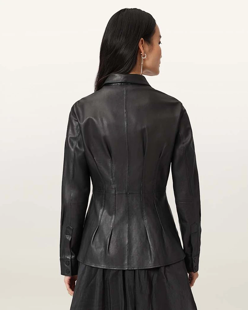 Larson Leather Pleated Shirt