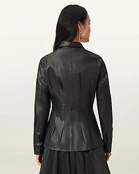 Larson Leather Pleated Shirt