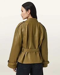Reed Cropped Leather Trench