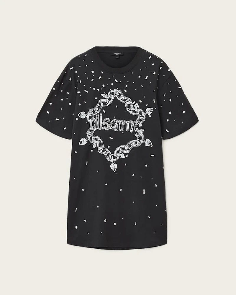 Drip Scatter Embellished Mini Dress