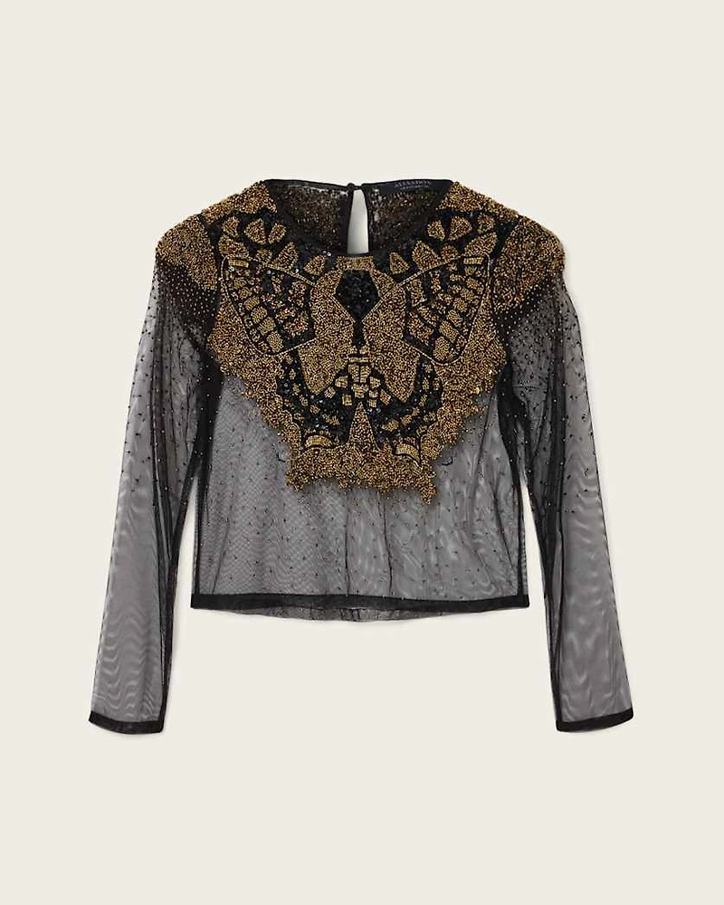 Greta Butterfly Embellished Top