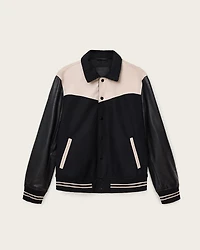 Endleton Contrast Leather Bomber Jacket