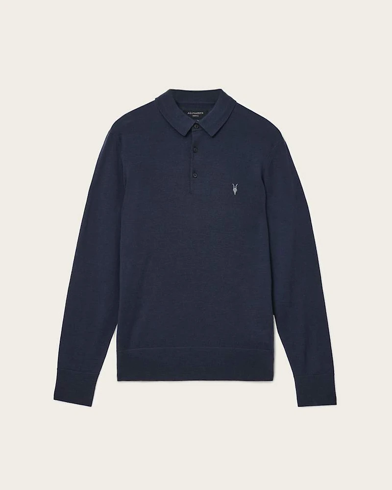 Mode Merino Long Sleeve Ramskull Polo Shirt