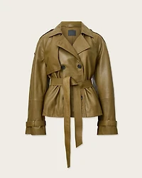 Reed Cropped Leather Trench