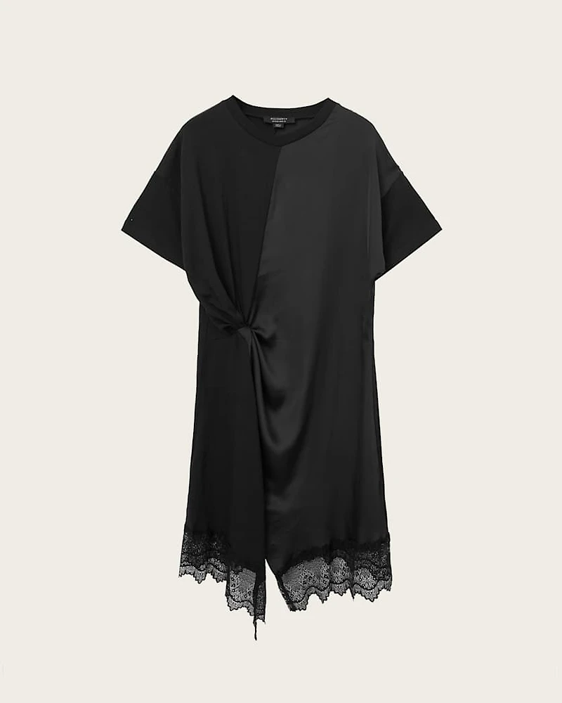 Lana Lace Trim Mini T-Shirt Dress