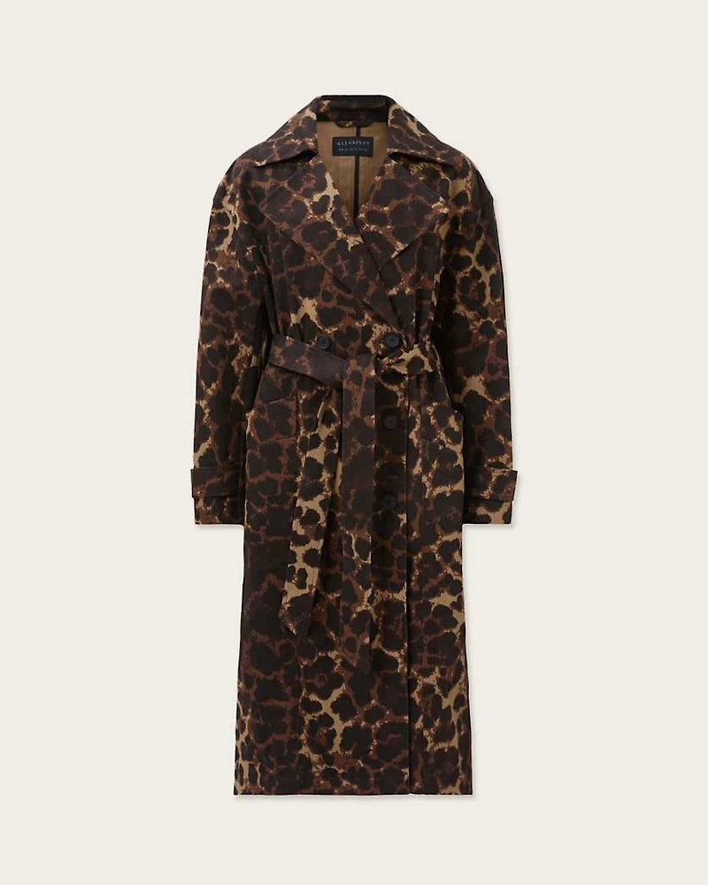Abel Leopard Print Trench Coat