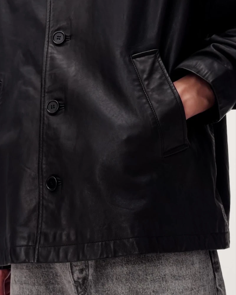 Bradwell Boxy Leather Coat