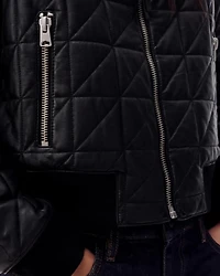 Carly Quilt Leather Bomber Jacket