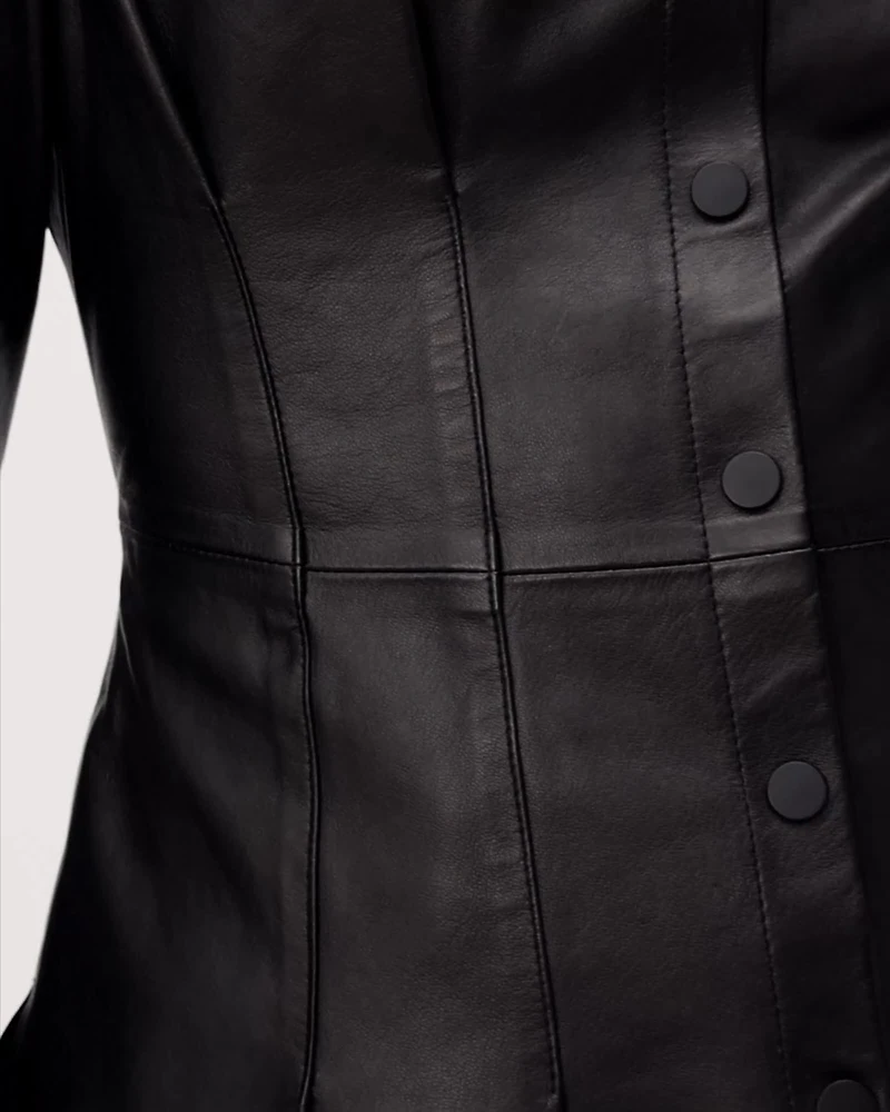 Larson Leather Pleated Shirt