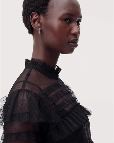 Cavarly Tiered Lace Maxi Dress