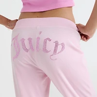 Women's Juicy Couture OG Big Bling Velour Track Pants
