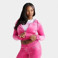 Women's Angel Reese x Juicy Couture Big Bling Velour Full-Zip Hoodie