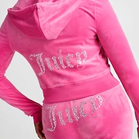 Women's Angel Reese x Juicy Couture Big Bling Velour Full-Zip Hoodie
