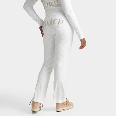Women's Juicy Couture Big Bling Embossed Velour Track Pants