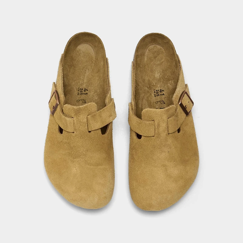 Men's Birkenstock Boston Suede Leather Birko-Flor Clogs