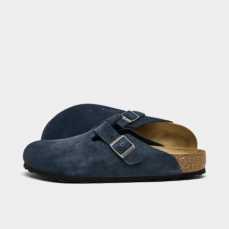 Men's Birkenstock Boston Suede Leather Birko-Flor Clogs