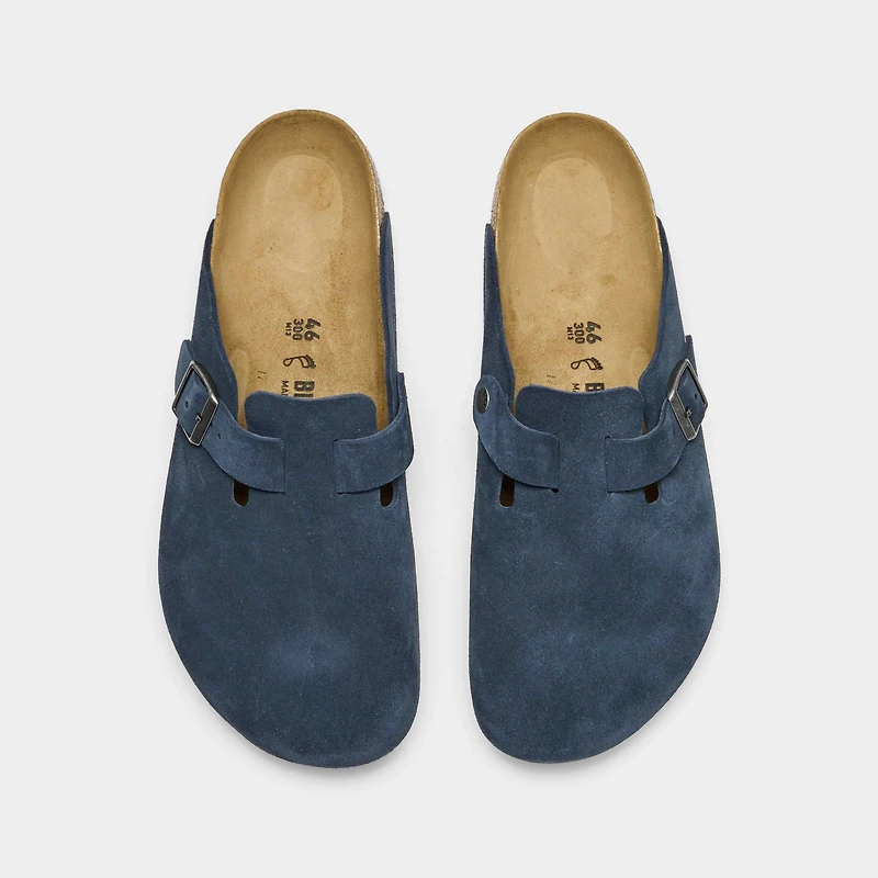Men's Birkenstock Boston Suede Leather Birko-Flor Clogs