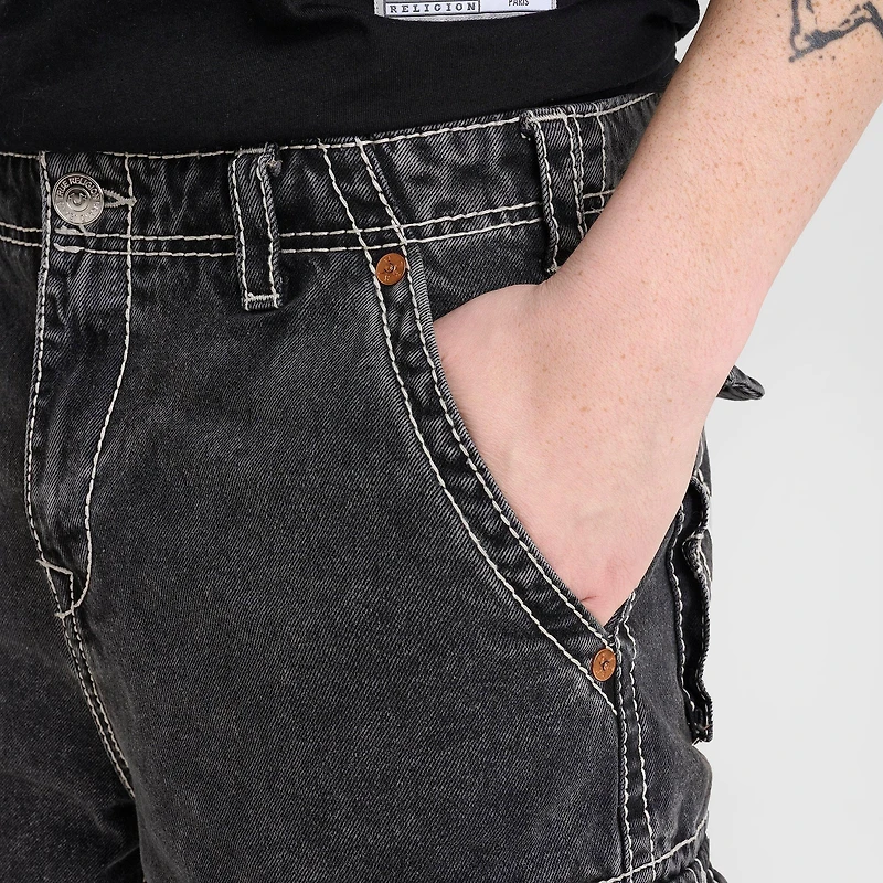 Men's True Religion Vinny Big T Cargo Denim Jean Shorts