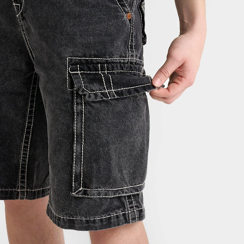 Men's True Religion Vinny Big T Cargo Denim Jean Shorts