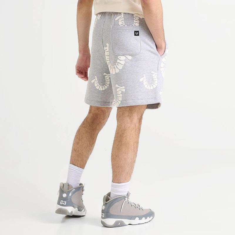 Men's True Religion Warped Logo Fleece Shorts