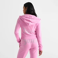 Women's Juicy Couture OG Big Bling Velour Zip-Up Hoodie