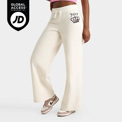 Women's Juicy Couture Crown Fleece Wide Leg Jogger Pants
