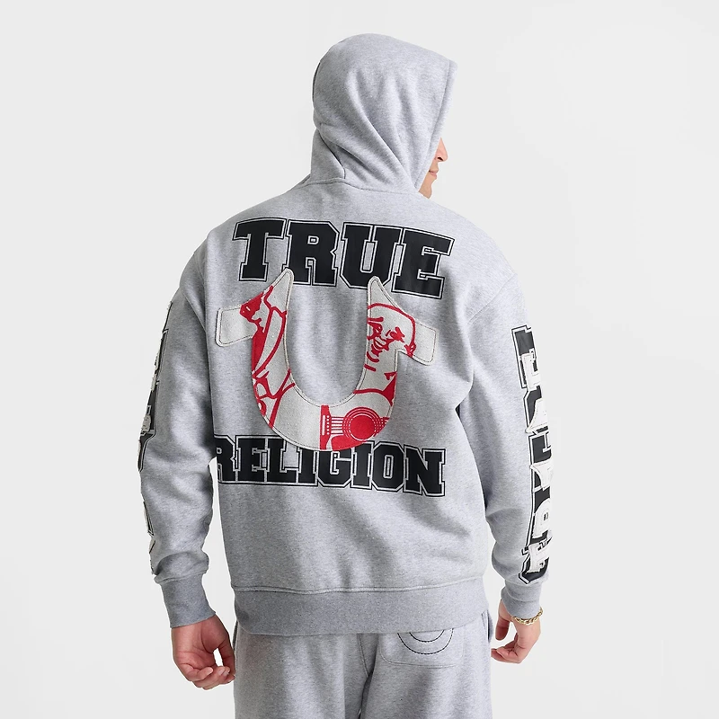 Men's True Religion Terry Appliqué Full-Zip Relaxed Hoodie