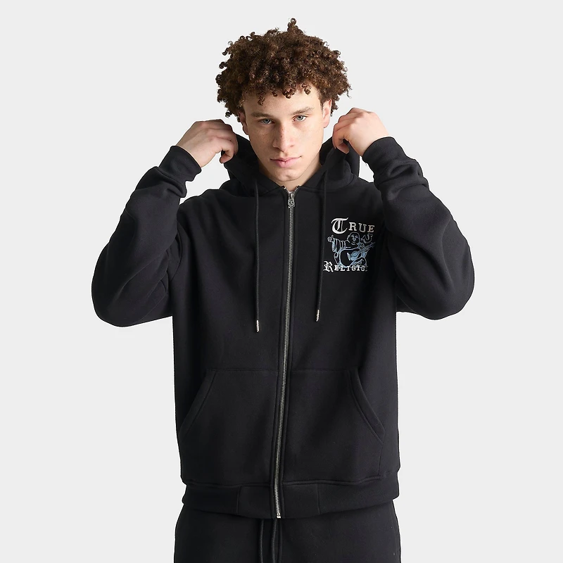 Men's True Religion Buddha Old English Logo Full-Zip Hoodie