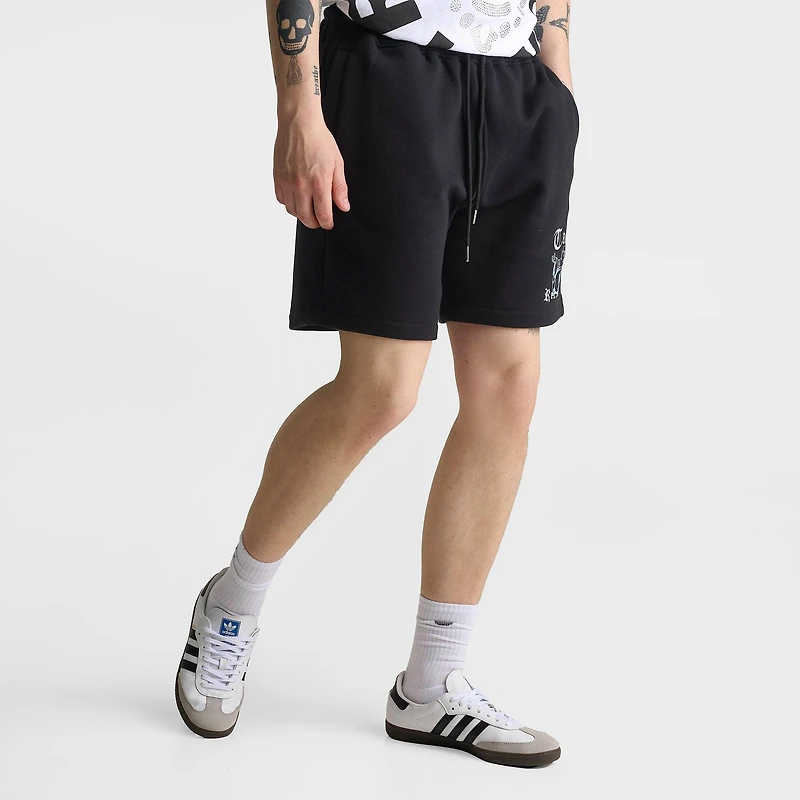 Men's True Religion Buddha Old English Logo Fleece Shorts