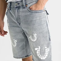 Men's True Religion Warped Logo Denim Jean Shorts