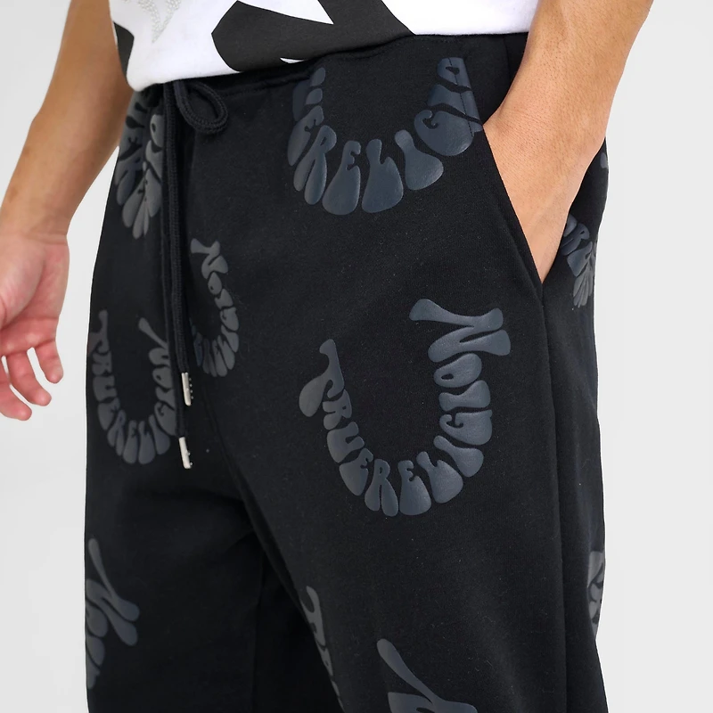 Men's True Religion Warped Logo Fleece Jogger Pants