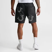 Men's True Religion Warped Logo Rhinestone Fleece Shorts