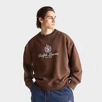 Men's Polo Ralph Lauren Script Crest Logo Fleece Crewneck Sweatshirt