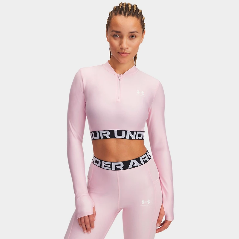Women's Under Armour HeatGear® Rib Long-Sleeve Quarter-Zip Top