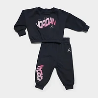 Girls' Infant Jordan Bubble Crewneck Sweatshirt and Jogger Pants Set