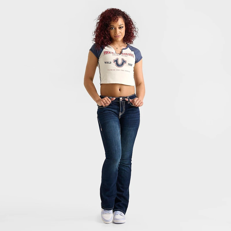 Women's True Religion Raglan Logo Baby T-Shirt