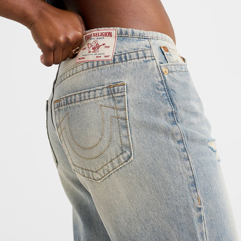 Women's True Religion Leila Cuffed Low Rise Baggy Denim Jeans