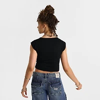 Women's True Religion Vintage Logo V Notch Baby T-Shirt