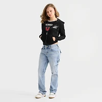 Women's True Religion Crystal Wing Full-Zip Hoodie
