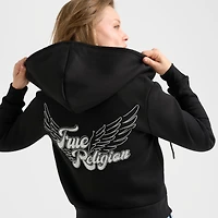Women's True Religion Crystal Wing Full-Zip Hoodie