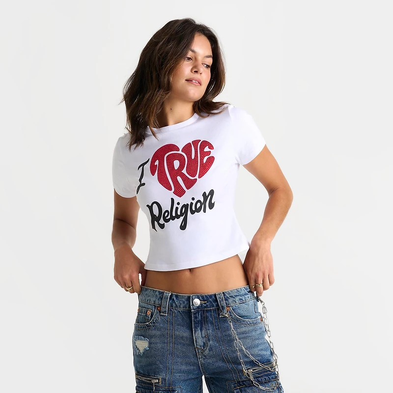 Women's True Religion "I Love Religion" Baby T-Shirt