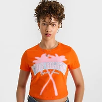 Women's True Religion Palm Tree Crystal Baby T-Shirt