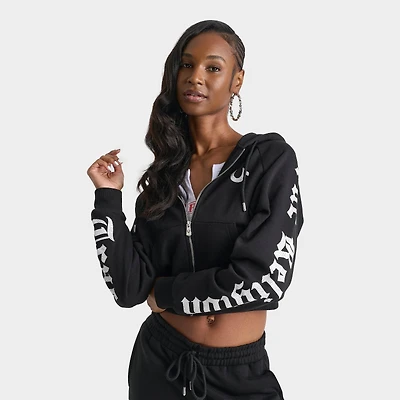 Women's True Religion Crystal Relaxed Full-Zip Hoodie